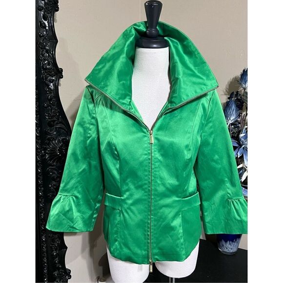 Georgiou Green 3/4 Sleeve Jacket Size 10 - Picture 1 of 4